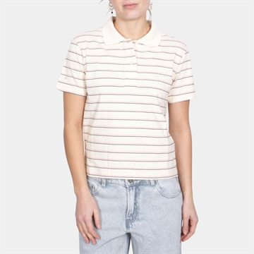 Grunt Liv Stripe SS Polo Tee Cream